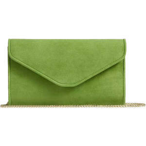 LK Bennett Dominica Apple Green Suede Clutch Bag